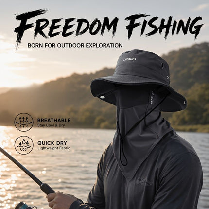 men's hat,wide-brim sun hat,two-piece hat,beach hat,hiking hat,outdoor work hat,foldable hat,unisex hat,face mask hat,breathable hat,Australian sun hat,mosquito protection hat - Gray - Size Hats and masks