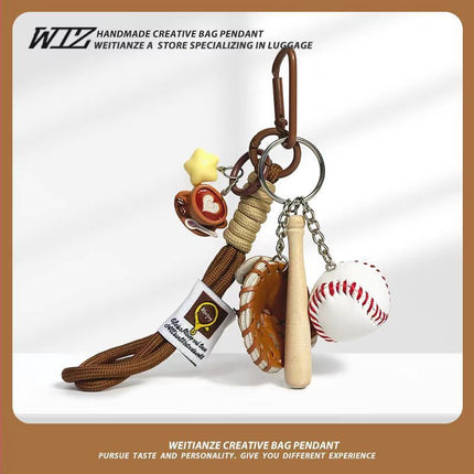 Miu-Style Baseball-Themed Couple Bag & Key Chain - baseball - Size 1