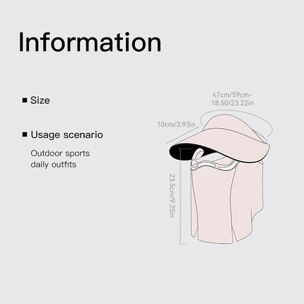 sun protection hat, detachable face mask hat, outdoor sports hat, lightweight sun hat, breathable hat, neck covering hat, foldable hat, unisex summer hat - Gray - Size L