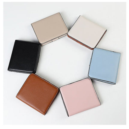 Slim PU Coin Purse, Women's Short Wallet, RFID Blocking Wallet, Minimalist Wallet, Ultra-thin Wallet, Australian Women's Wallet, Card Holder, Coin Purse - Brown - Size 2PCS