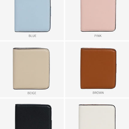 Slim PU Coin Purse, Women's Short Wallet, RFID Blocking Wallet, Minimalist Wallet, Ultra-thin Wallet, Australian Women's Wallet, Card Holder, Coin Purse - Pink - Size 1PCS