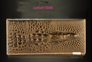 women's wallet, alligator print wallet, genuine leather wallet, long wallet, large capacity wallet, designer wallet, Australian women's fashion, leather accessories, luxury wallet, zippered wallet - Navy - Size 1PCS