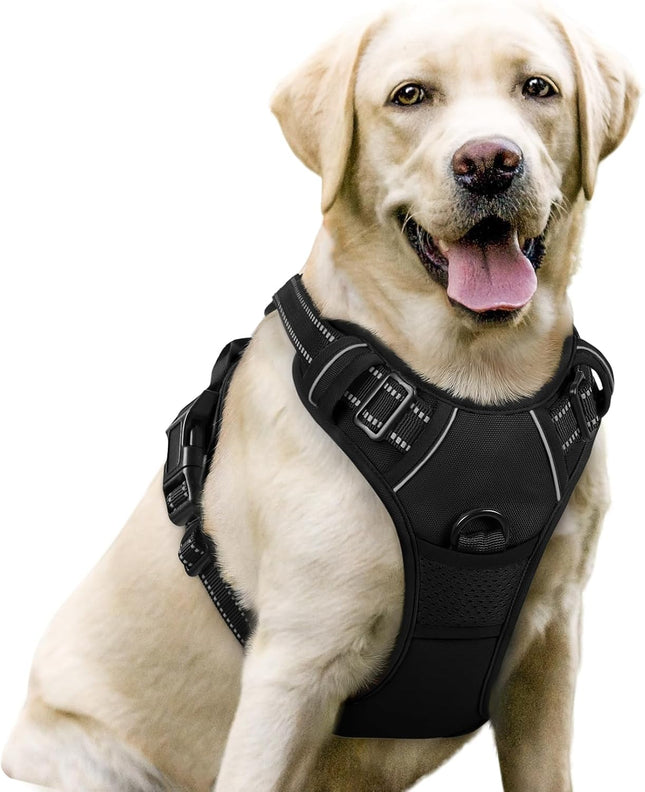 Harness for Dogs Anti-Strain Pet Harness Adjustable Outdoor Pet Vest 3M Reflective Strip Oxford