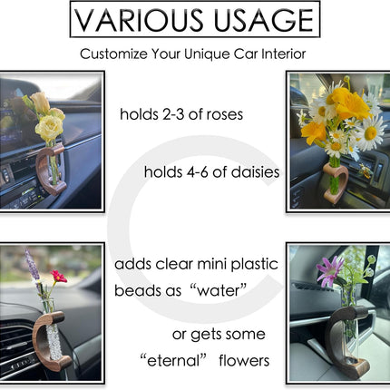 Car Dashboard Decorations - Propagation Vase Vent Clip for Fresh/Dried Flowers, Plant Cuttings, Car Interior Aesthetics Decor Accessories - Gift for Plant Lovers, Women & Moms