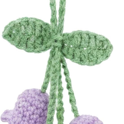Lily Flower Hand Knitted Car Mirror Suspension Accessories, Rearview Mirror Accessories Car Decoration for Men and Women（Purple）