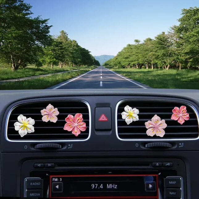 Cute Car Air Freshener Vent Clamp 6 Pcs Flower Vent Clamp Pink Auto Accessories Interior Aesthetics Ladies – product detail