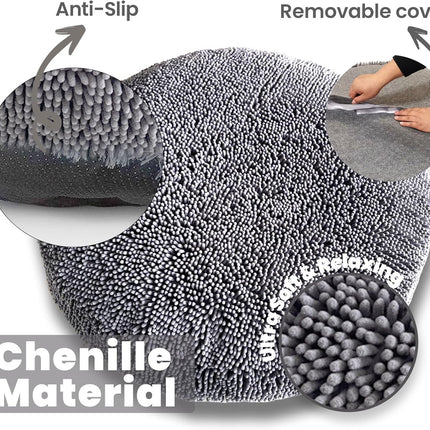 Puppy & Cat Dog Bed, Soft & Relaxing Round Dog Bed, Chenille Material, Removable Cover, Washable & Tumble Dry - Grey Small (25'x25')