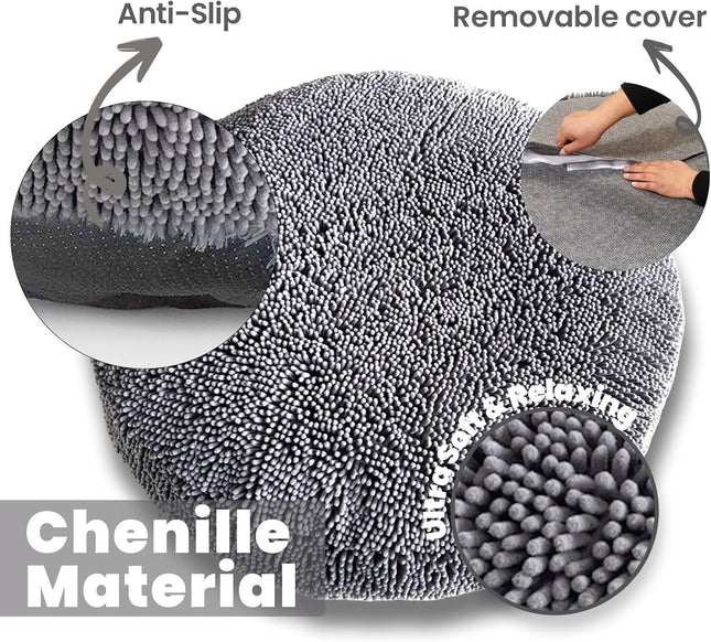 Puppy & Cat Dog Bed Soft & Relaxing Round Dog Bed Chenille Material Removable Cover Washable & Tumble Dry – product detail