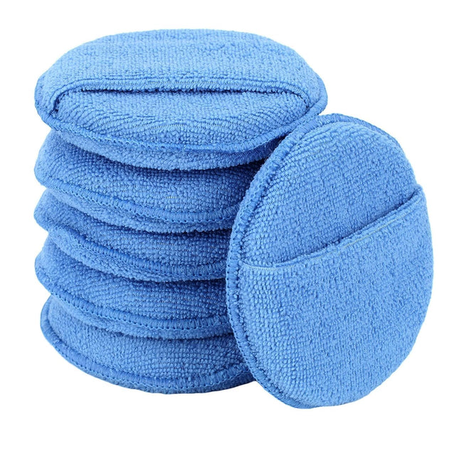 Microfiber Wax Applicator Pads Car Wax Applicator with Finger Pocket Buffing & Detail Polishing Foam