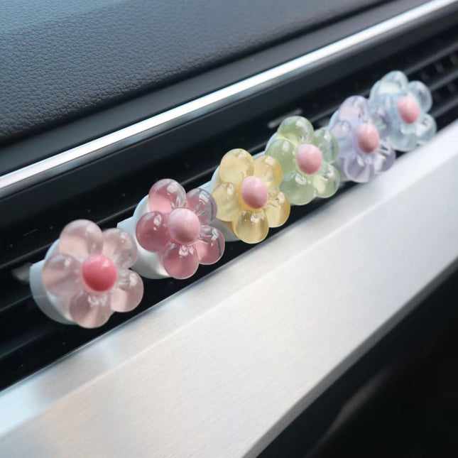 6 Pieces Car Accessories for Women Flower Vent Clamp Air Conditioner Socket Decoration Car Interior – product detail