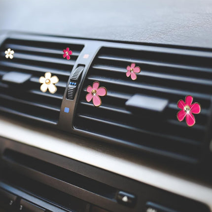 6 PCS Car Air Vent Clips White Daisy Flower Car Air Freshener Clip Air Conditioning Outlet Clip for Car Interior Decoration Accessories (2 Size)