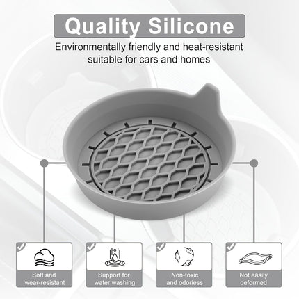 Car Cup Holder Coaster, Silicone Cup Holder Insert, Universal Anti-Slip Cup Holder, Auto Accessories Interior for Men and Women 4 Pack Grey
