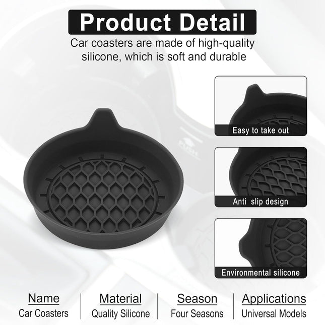 Car Cup Holder Coaster Silicone Cup Holder Insert Universal Non-Slip Cup Holder Auto Accessories Interior – product detail