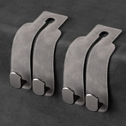 Car Headrest Hook, Car Hook for Wallet & Bag, Car Wallet Hook (Grey - Pack of 2)