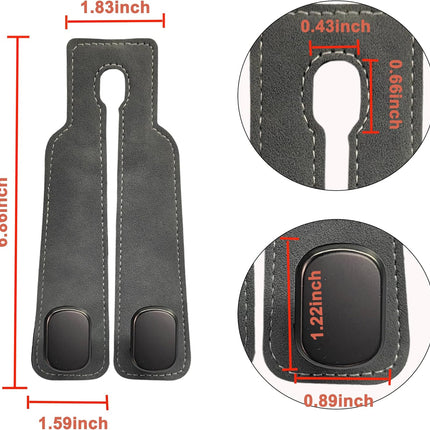 Car Headrest Hook, Car Hook for Wallet & Bag, Car Wallet Hook (Grey - Pack of 2)