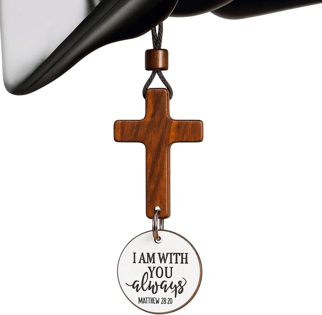 Daily Bible Verse Rearview Mirror Cross Ornament