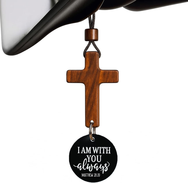 Daily Bible Verse Rearview Mirror Cross Ornament