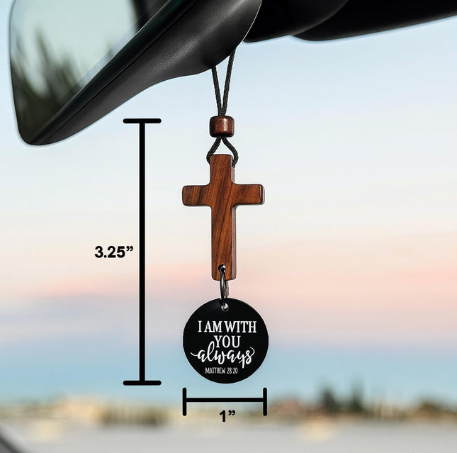 Daily Bible Verse Rearview Mirror Cross Ornament – product detail