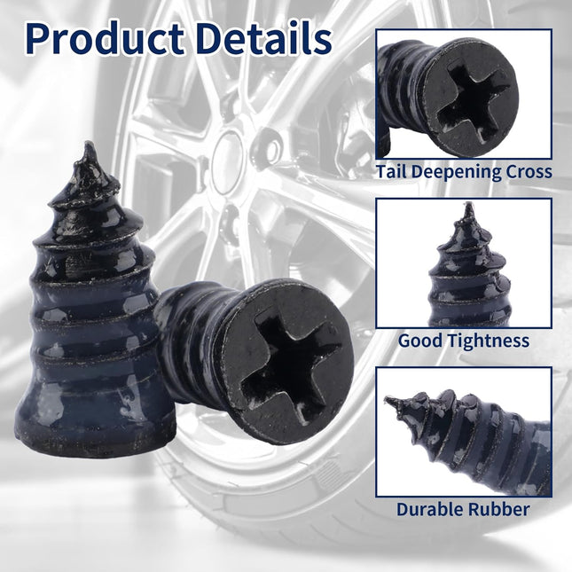 Screw On Tire Plug 70 Tire Repair Screws Repair Rubber Nail Kit Screw – product detail