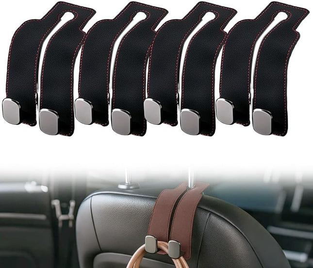 Headrest Hook for Car Seat Headrest 2026 Wallet & Bag Hook Cute Car Wallet Holder Double (Black