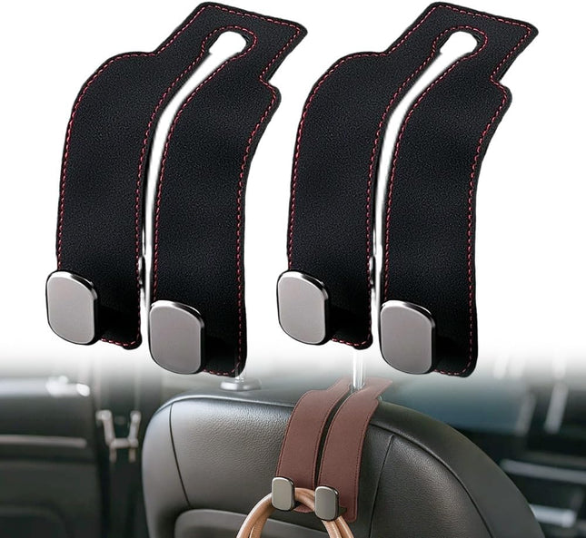 Headrest Hook for Car Seat Headrest 2026 Wallet & Bag Hook Cute Car Wallet Holder Double (Black