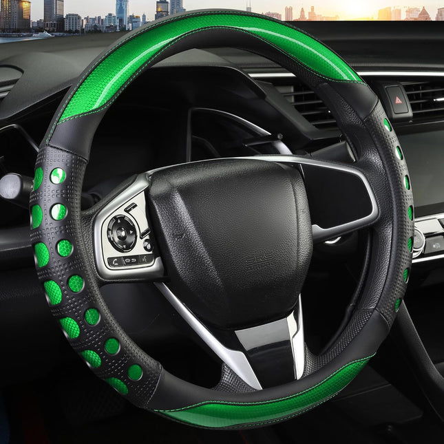 PU Leather Car Steering Wheel Sleeve with Non-Slip Grip Suitable for Both Men and Women V1102-B0FQWXZ9G7