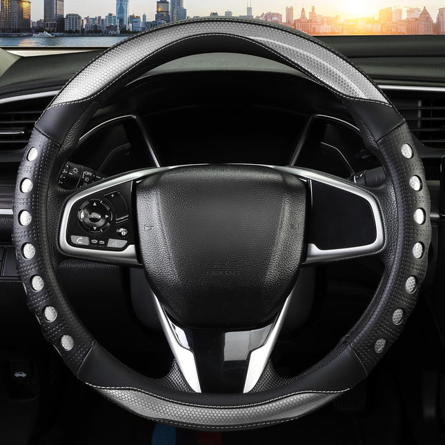PU Leather Car Steering Wheel Cover with Non-Slip Grip Suitable for Both Men and Women – product detail