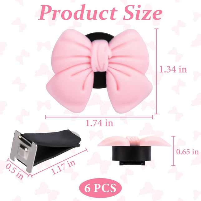 6pcs Pink Bow Car Vent Clamp Cute Air Freshener Clamp Pink Bow Auto Accessories Coquette – product detail