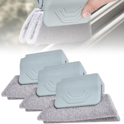 Magic Window Track Cleaner, 2026 Upgraded Handheld Cleaning Brush Set for Window Sliding Slots, Tile Grout Lines, Shutter Slats, Car AC Vents, and Narrow Clearances (Grey 3-Piece Set)