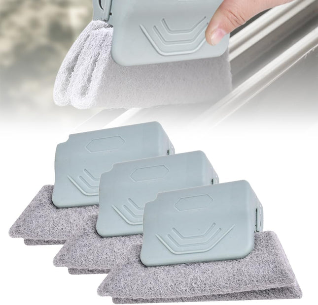 Magic Window Track Cleaner 2026 Upgraded Handheld Cleaning Brush Set for Window Sliding Slots Tile in Grey