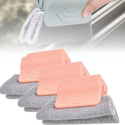 Magic Window Track Cleaner, 2026 Upgraded Handheld Cleaning Brush Set for Window Sliding Slots, Tile Grout Lines, Shutter Slats, Car AC Vents, and Narrow Gaps (Pink 3-Piece Set)