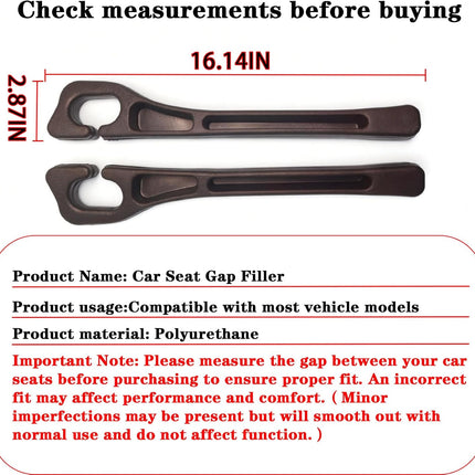 Car Seat Crevice Fill Organizer 2 pcs - No Drop Seat Guard, Universal Car Seat Crevice Filler, Durable Non-Slip Material, Easy 10 Second Installation for Cars, Trucks & SUVs (Red)