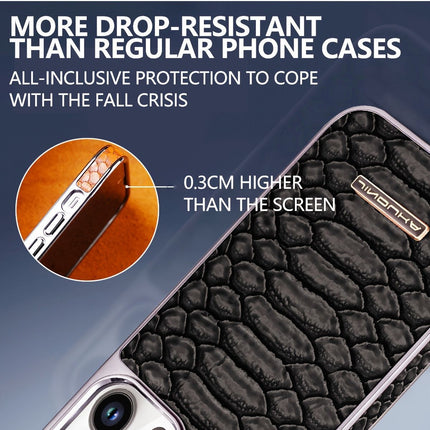snake-pattern leather phone case, fingerprint-resistant phone case, high-end leather phone case, stylish phone case, durable phone case, Australia - Brown - Size iPhone 16 Pro Max