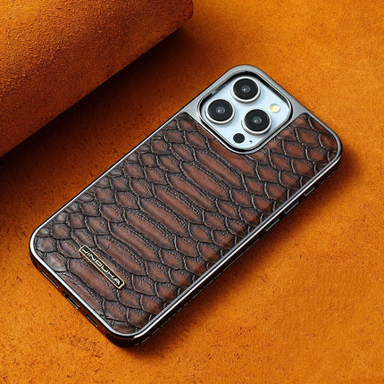 Snake-Pattern Leather Phone Case, Australia - Mocha (Size Iphone 16)