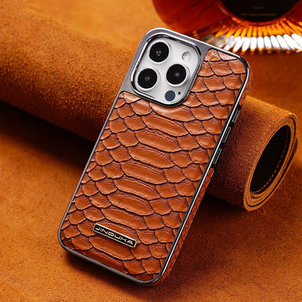 Snake-Pattern Leather Phone Case, Australia - Mocha (Size Iphone 17)