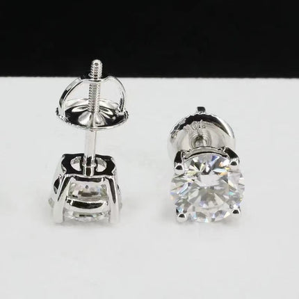 Hip Hop Earrings Men'S Earrings Large Cubic Zirconia Earrings S925 Silver - Silver - Size 1