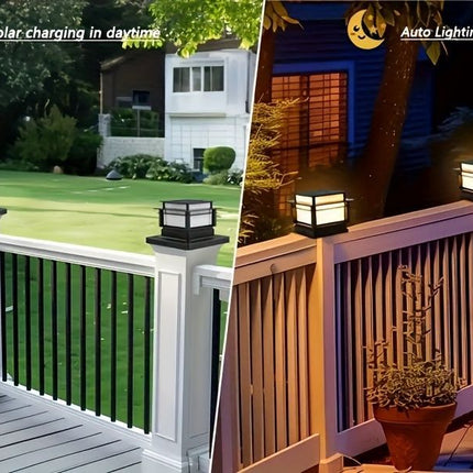 solar post cap lights, outdoor LED lights, nickel batteries, IPX4 water resistant, garden lighting, porch lighting, patio lighting, staircase lighting, Australian outdoor decor, eco-friendly garden lights, automatic dusk to dawn, fence post lights, solar
