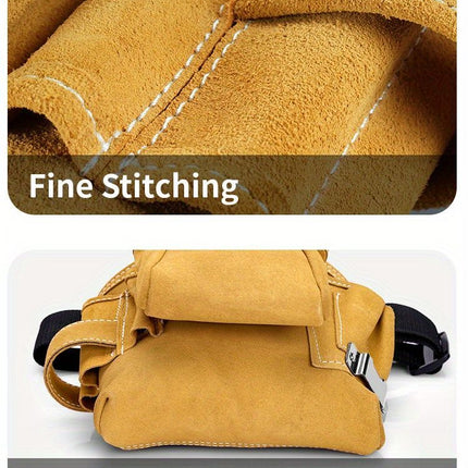 Leather Tool Pouch Tool Storage Australia Adjustable Belt Tool Pouch Fine - Yellow - Size regular