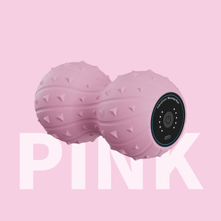 vibration massage ball, peanut massage ball, deep tissue massage, muscle relaxation, fascia release, fitness recovery, post-workout relief, yoga accessory, portable massager, Australian fitness - Black - Size L