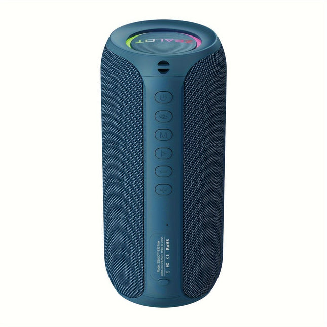 wireless bluetooth speaker, portable speaker, outdoor speaker, waterproof speaker, RGB light speaker, bass heavy speaker, camping speaker, beach speaker, Australia outdoor audio - Navy - Size IPX7