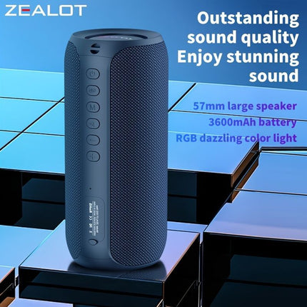 wireless bluetooth speaker, portable speaker, outdoor speaker, waterproof speaker, RGB light speaker, bass heavy speaker, camping speaker, beach speaker, Australia outdoor audio - Navy - Size IPX7