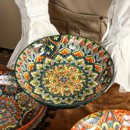 Ceramic Dinner Plates 4-Piece Set Unique Design High-Quality Ceramic Versatile - Multi - Size Pack of 4 pieces