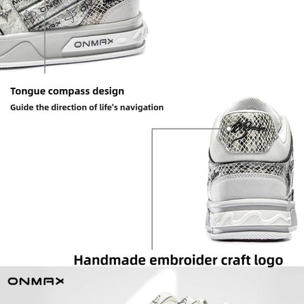 Men'S Casual Shoes Silver Snake Sneakers Board Shoes For Men Yinshe Shoes Urban - Silver - Size 6(AU6/EU39)
