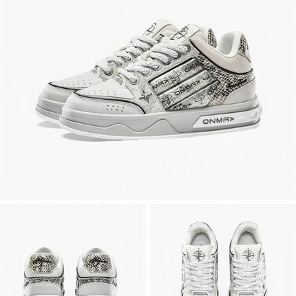 Women'S Casual Board Shoes Silver Snake Sneakers Trendy Women'S Sneakers - Silver - Size 5(AU5/EU36)