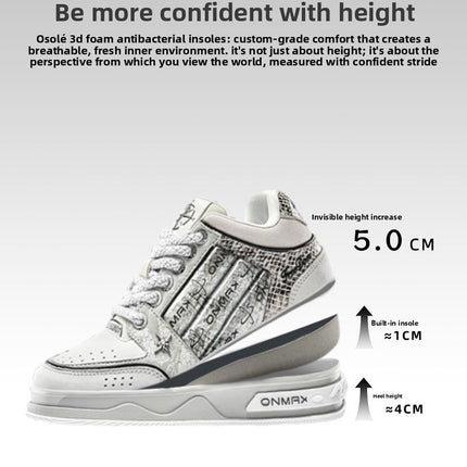 Women'S Casual Board Shoes Silver Snake Sneakers Trendy Women'S Sneakers - Silver - Size 8(AU8/EU39)