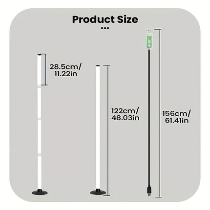 Smart LED Floor Lamp RGBICB Mood Light Ambient Light With Backlight - Rainbow - Size 01