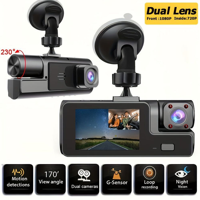 Dash Camera Car Camera Dual Lens Dash Cam 1080p Front Camera 720p Interior