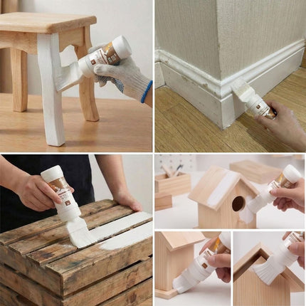 White Touch-Up Paint for Wood,Furniture,Cabinets,Metal,6.35 Oz,2-in-1 | Paint & Primer in One,Waterproof,No Sanding, Fast Drying, Water Based, Multi Surface - White
