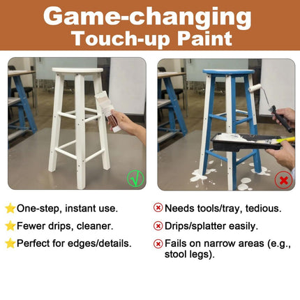 White Touch-Up Paint for Wood,Furniture,Cabinets,Metal,6.35 Oz,2-in-1 | Paint & Primer in One,Waterproof,No Sanding, Fast Drying, Water Based, Multi Surface - White