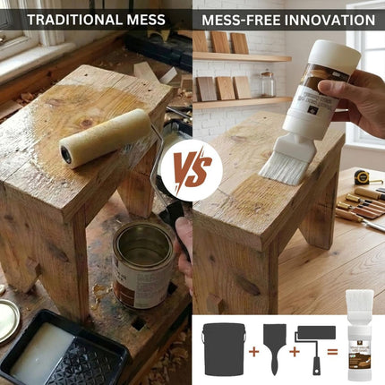 Clear Wood Varnish 6.35 Oz, Water Based Sealer for Wood | Fast drying satin varnish. Works on furniture and small woodcrafts, provides long-lasting clear protective coating